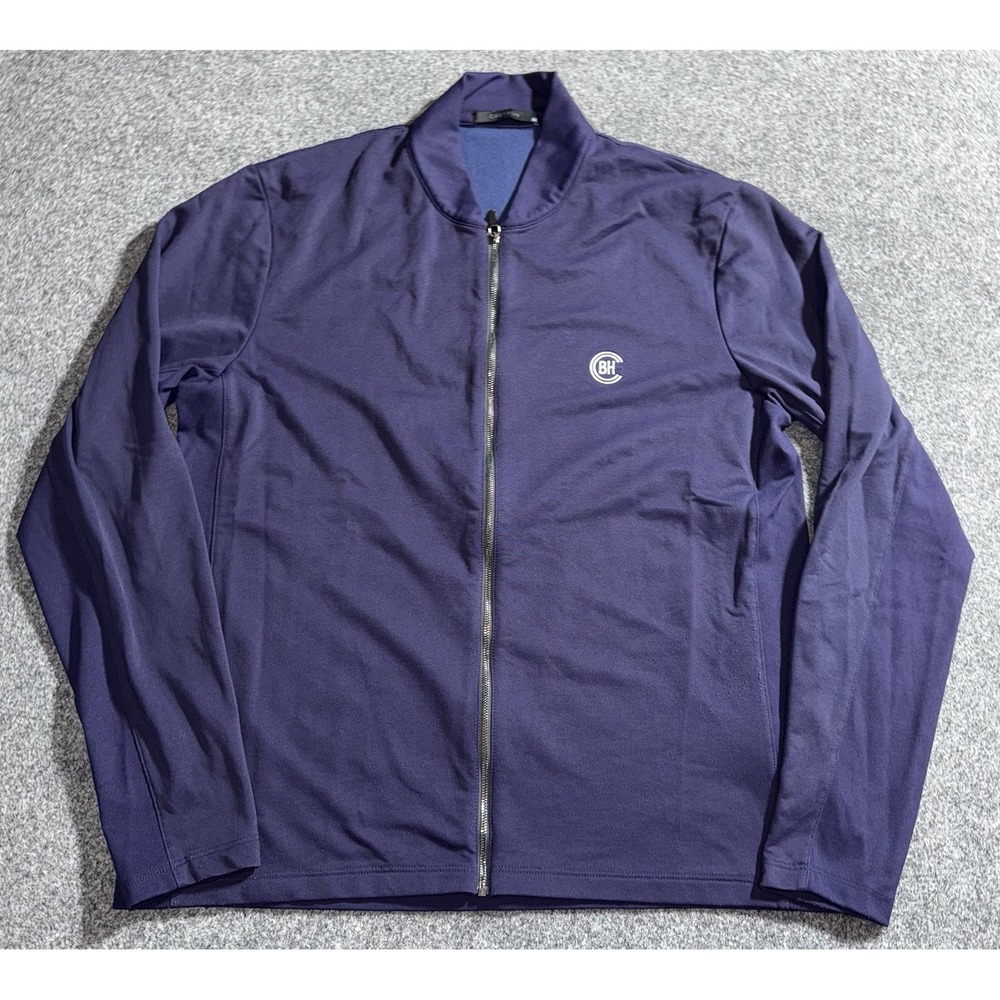 Greyson‎ Siaconset Full Zip Jacket Mens Medium Abyss Blue Wolf Embroidered BH